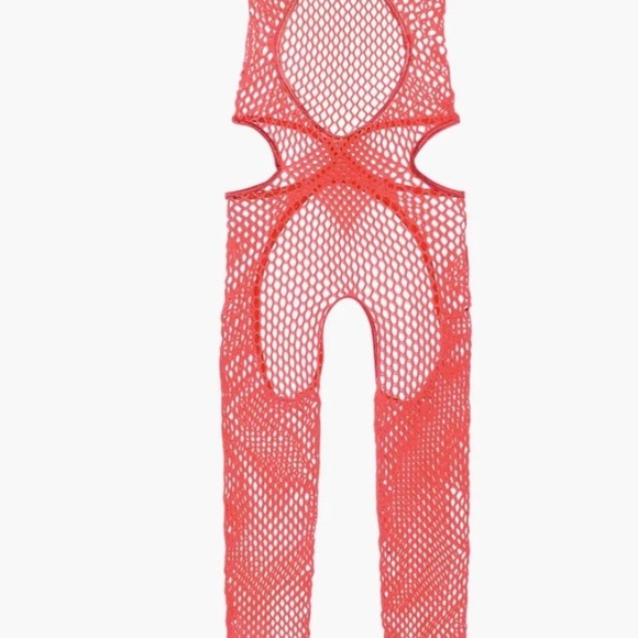 SAVAGE X FENTY Commitment Issues Wrap Front Body Stocking Pink Flash - Picture 2 of 4